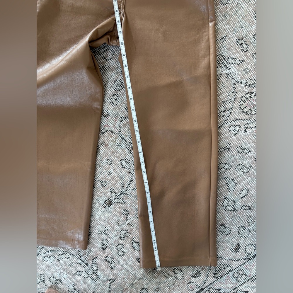 Wilfred Aritzia Melina vegan leather pants tan cropped 2 - Picture 6 of 6
